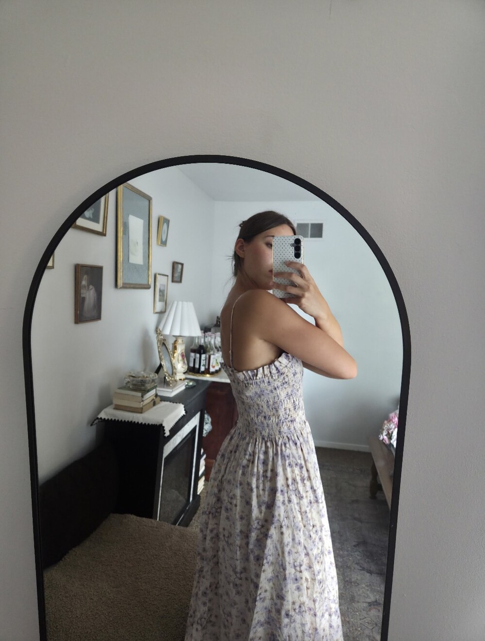 100% Cotton HM Floral Smocked Maxi Dress - Lavender